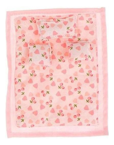 4 Mini Ropa De Cama A Escala 1/12, Accesorios For Casa Rosa
