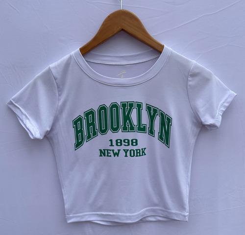 Crop Top Mujer Playera Ajustado Ombliguera Brooklyn
