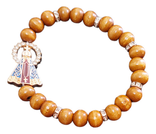  Pulseira Asa Religiosa Madeira De Madeira Hematita Cor Marrom Tamanho Médio Para Adultos 18cm De Largo / 18cm De Diámetro 