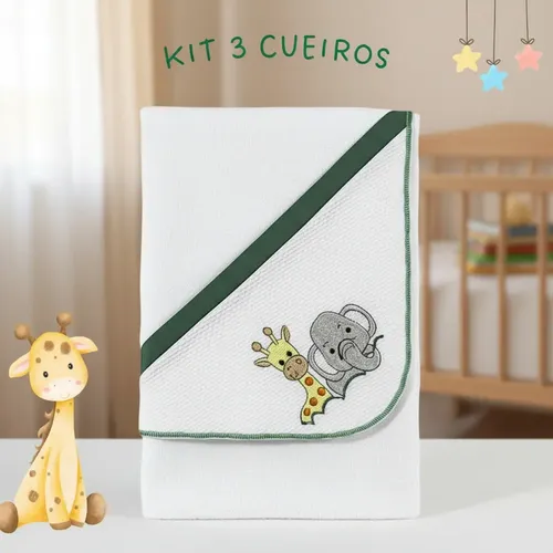 3 Cueiros Flanelado Já Bordado Para Bebês Meninos Em Algodão