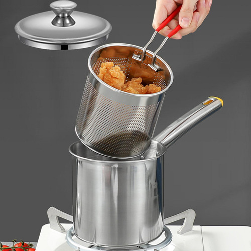 Freidora Portátil Utensilios De Cocina Pequeño Con Tapa