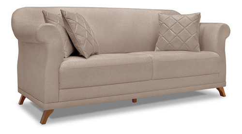 Kit 2 Poltronas E Sofá 2 Lugares 1,60m Vênus Linho Areia