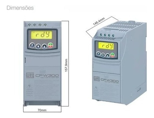 Inversor de frecuencia 1.8a 1cv 380v Cfw300a01pt8t4nb20 Weg