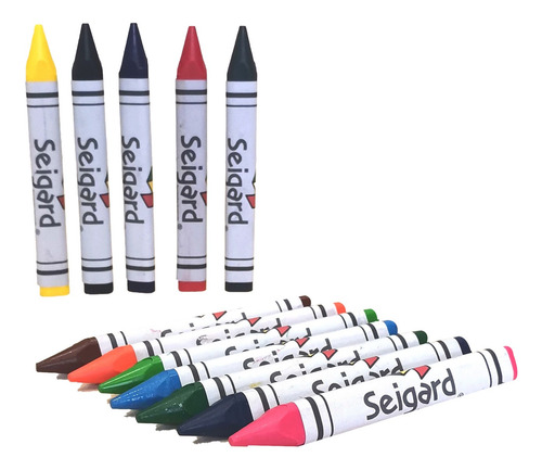 Lápices De Cera Triangulares Seg1025 Multicolor