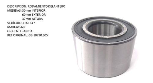 Rodamiento Delantero Fiat 147 30x60x37