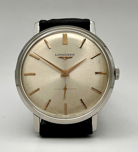 Longines Calibre 19.4 Años 1950 Caja De Acero A Cuerda #01 Negro Claro Plateado (Usado)