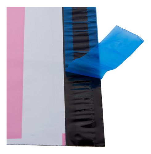 Envelopes Coloridos Para Envios Rosa Bebê 32x40 Cm 250 Unid Preto