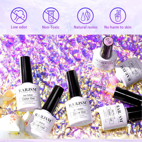 Rarjsm Pearlescent - Juego De Esmaltes De Uñas De Gel Con Pu