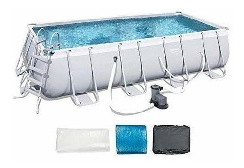 Bestway Power Steel Juego De Piscina De Marco Rectangular De