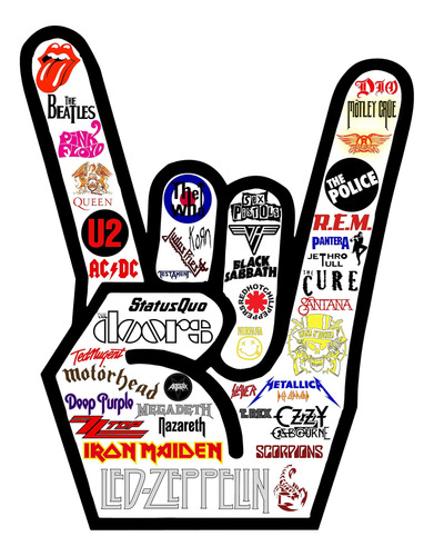 Impresión Del Logotipo De Bandas De Rock Icónicas, Decoració