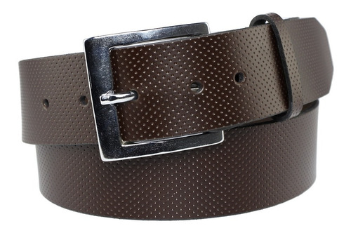 Cinturon Piel Grasso Hombre Vestir Vaqueta Recuperada Cinto Color Puntos Cafe Talla 34