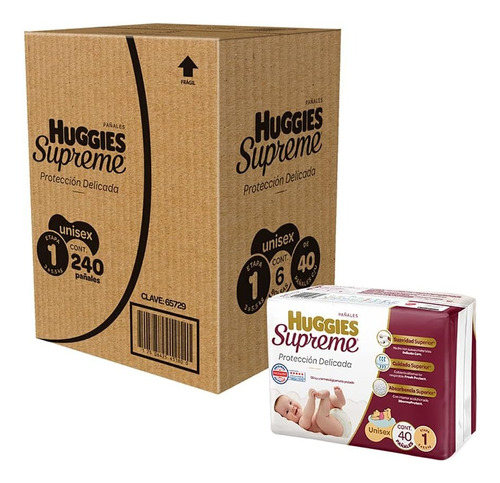 Pañales Huggies Supreme Protección Delicada 240 Piezas E-1