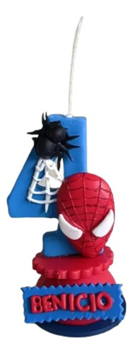 Vela Temática Hombre Araña - Spiderman En Porcelana Fría 