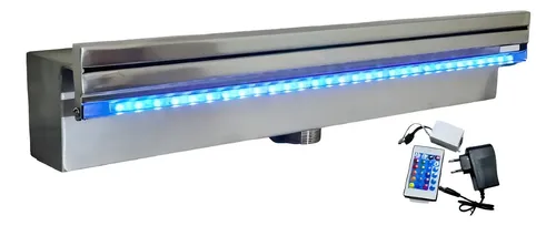 Cascata Embutir Inox 304 60cm E-BATATAIS com LED RGB Para Piscina