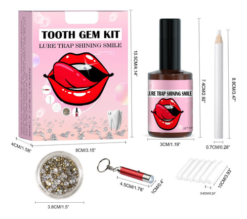 Conjunto De Cristal C Tooth Com Lâmpada De Cura E Cola, 20 P