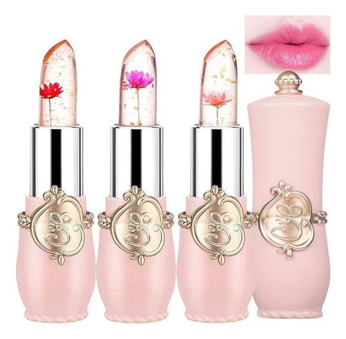 Lápiz Labial Ph Clear Jelly Crystal Con Flor En El Interior