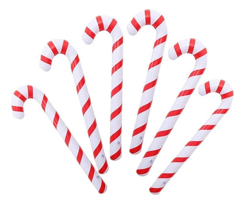 . Paquete De 6 Bastones Inflables For Adorno Navideño. Y