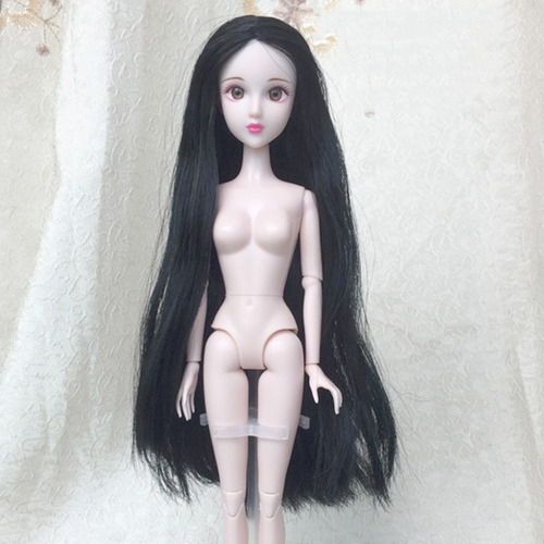1/6 Forma Con Maquillaje Facial De Cabello Negro