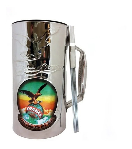 Vaso Guiro Fernet Branca Oficial Con Raspador Y Caja 3/4 Lts