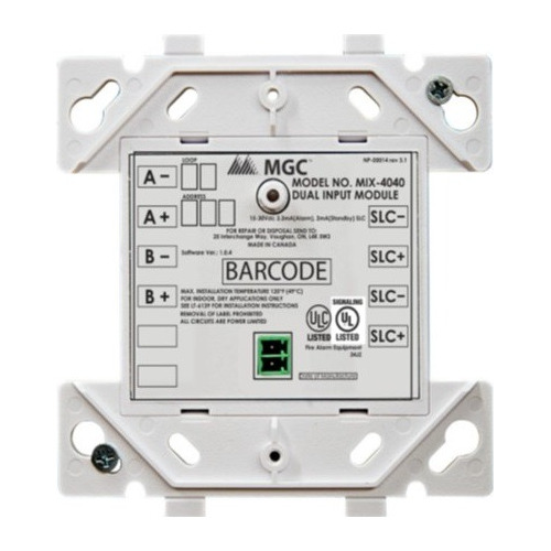 Modulo Monitor Dual Serie 4000 Mircom Mix-4040