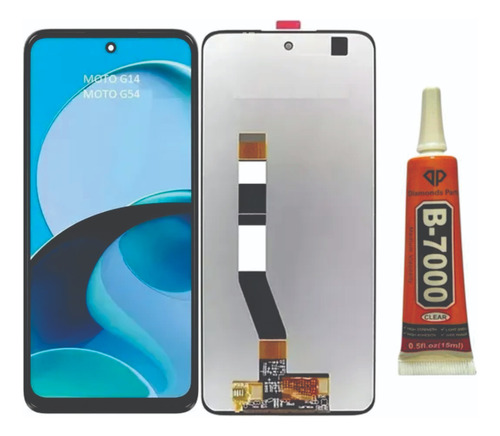 Tela Display Compatível Com Moto G14 Sem Aro + Cola