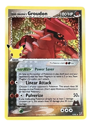 Team Magma's Groudon 9/95 Holo Rare Celebrations Classic