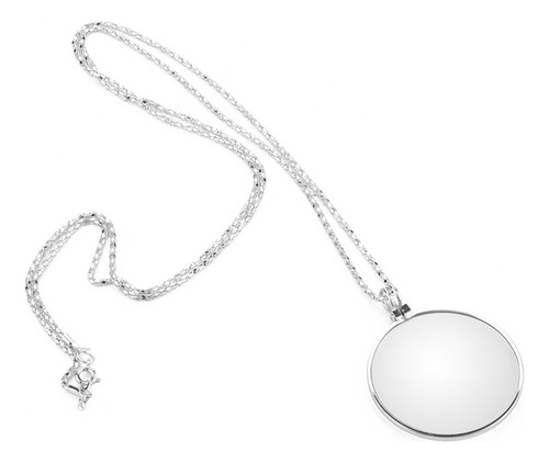 5x Magnificador Monocle Lente Collar Lupa Lupe (plata)