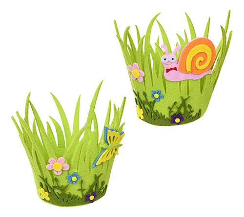2 Cestas De Huevos De Pascua, Bolsas De Fieltro Para Fiestas