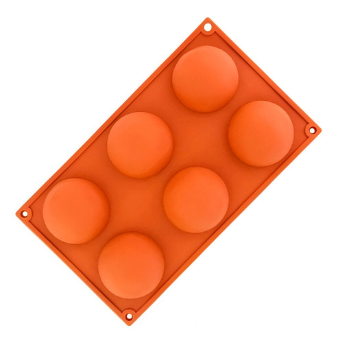 Juego De 2 Moldes De Silicón Media Esfera Grande 100ml Color Marrón