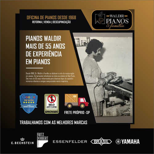 Piano Brasil Reformado E Revisado Com Garantia Marrom-escuro (Usado)