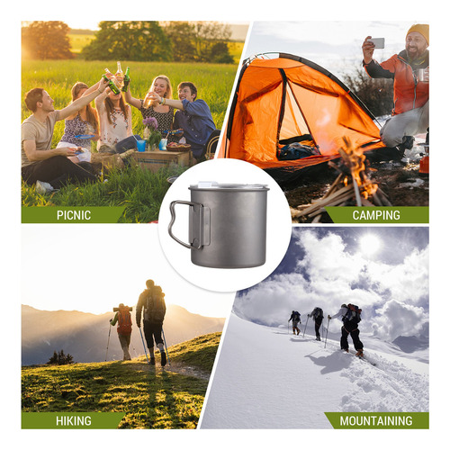 Taza De Agua Para Acampar Con Mango Plegable De Aluminio Ano