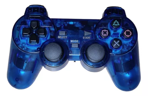 Controle PS1 Paralelo Acrílico Azul Novo - Meu Game Favorito