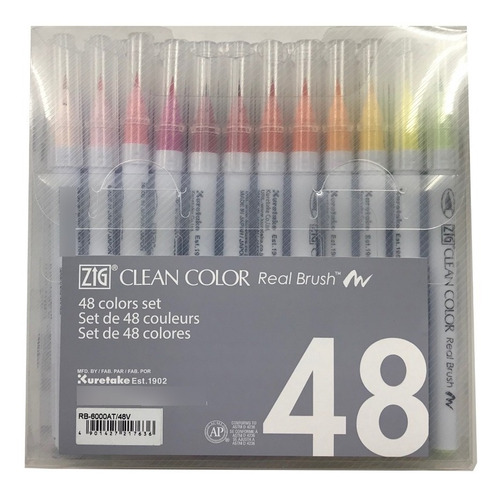 Marcadores Kuretake Clean Colour Real Brush X 48 Pincelados