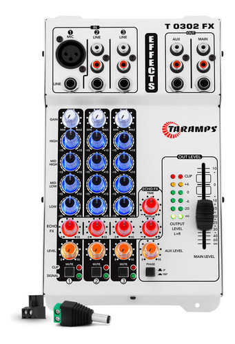 Mesa De Som Echo Fx Led Colorful 3 Canais T 0302 Taramps