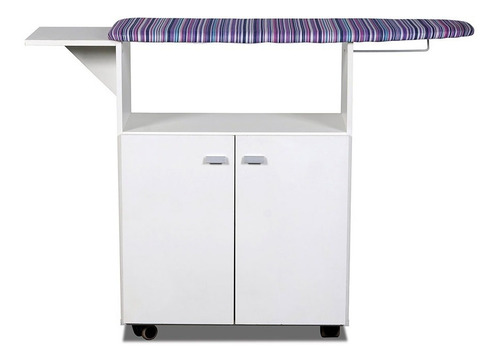Imagen 2 de 10 de Mueble Para Planchar Planchador Organizador Con 2 Puertas Bl