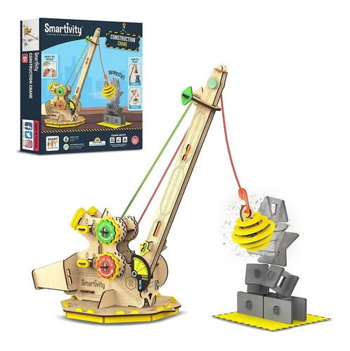 Puzzle 3d Funcional Smartivity Grua Construction Crane - Diy