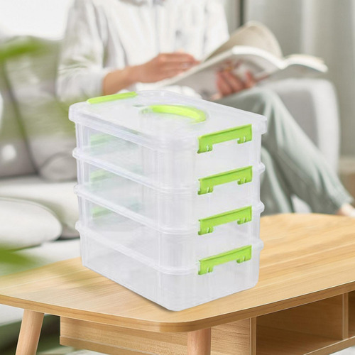 Caja De Almacenaje Apilable, Organizador De Belleza Con Tapa