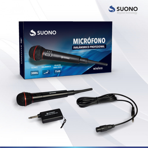 Micrófono Profesional Inalámbrico Karaoke Wg-308e Estuche Color Negro