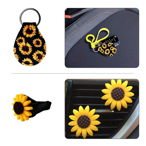 Imagen 3 de 7 de Juego De 5 Accesorios De Coche Girasoles, Incluye Girasol