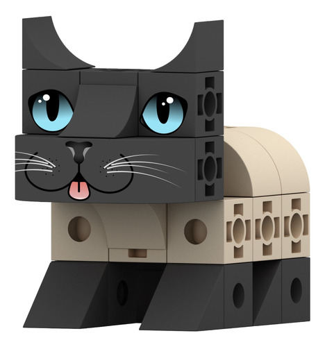 Pet Cubics Bloques De Construcción Gato Siamés 40 Fichas