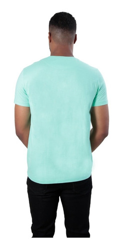 Imagem 4 de 6 de Camiseta Básica Gola Redonda Lisa Verde Xangai