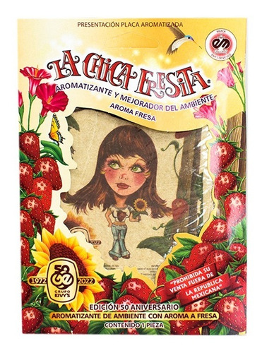 Aromatizante La Chica Fresita Placa Colgante Aroma Fresa