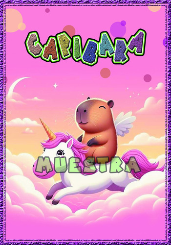 Oblea De Arroz Para Pastel Capibara En Tinta Comestible.