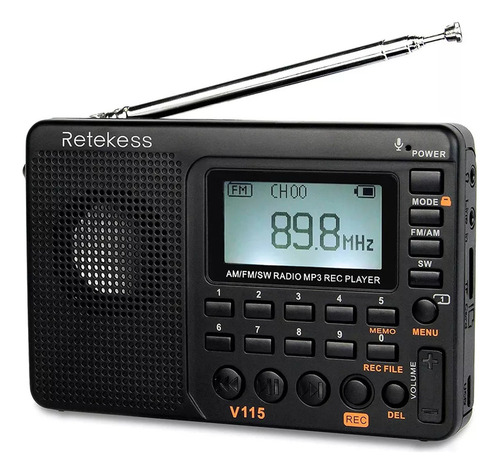 Grabadora Portátil De Bolsillo Retekess V115 Am Fm Sw