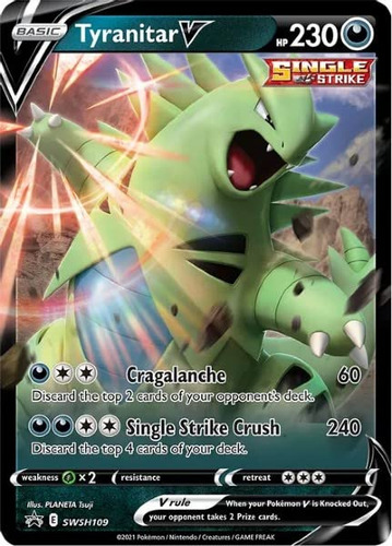 Tyranitar V - Swsh109 - Promoción Holo Foil Black Star -