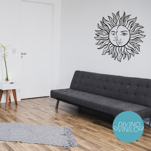 Imagen 2 de 3 de Vinilo De Pared Eclipse Sol Y Luna Boho
