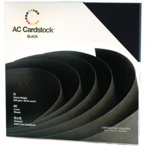 American Crafts Kit De Cardstock - Cor Preto 60 Folhas