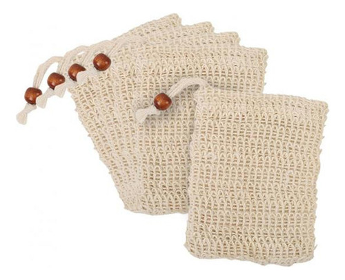 5 Bolsas De Jabón De Malla Espumosa Para Colgar Con Cordón