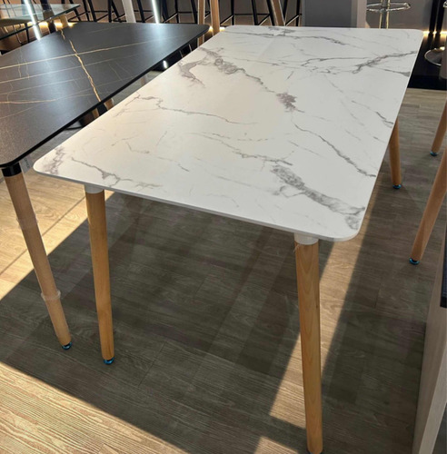 Mesa Eame Rectangular Marmolizada Comedor Moderna