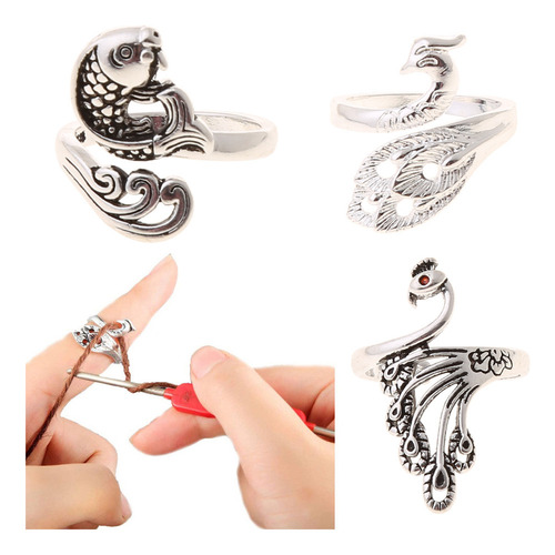 Juego De Anillos De Ganchillo Con Lazo For Tejer, Estilo Vi